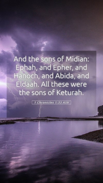 Picture 05 - 1 Chronicles 1:33 ASV Mobile Phone Wallpaper - And the sons of Midian: Ephah, and Epher, and - Mobile Bible Verse Wallpaper