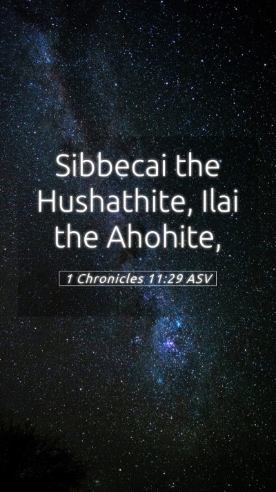 Picture 05 - 1 Chronicles 11:29 ASV Mobile Phone Wallpaper - Sibbecai the Hushathite, Ilai the - Mobile Bible Verse Wallpaper