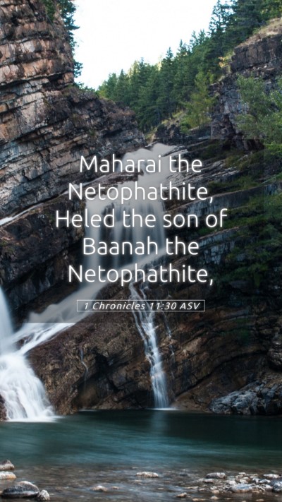 Picture 05 - 1 Chronicles 11:30 ASV Mobile Phone Wallpaper - Maharai the Netophathite, Heled the son of Baanah - Mobile Bible Verse Wallpaper