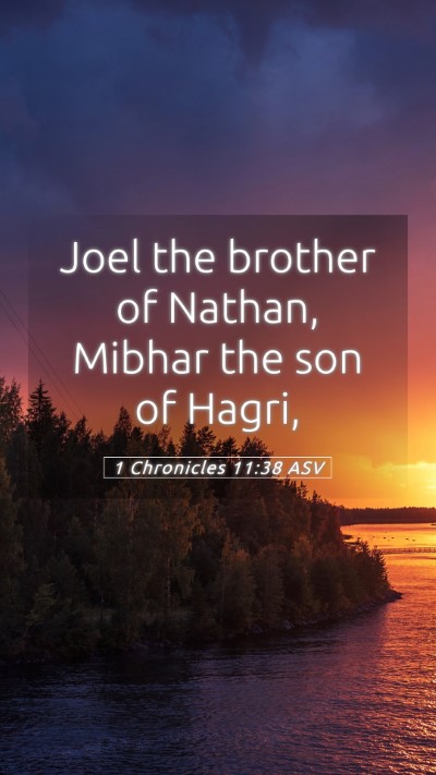 Picture 05 - 1 Chronicles 11:38 ASV Mobile Phone Wallpaper - Joel the brother of Nathan, Mibhar the son of - Mobile Bible Verse Wallpaper