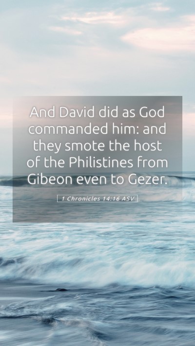 Picture 05 - 1 Chronicles 14:16 ASV Mobile Phone Wallpaper - And David did as God commanded him: and they - Mobile Bible Verse Wallpaper