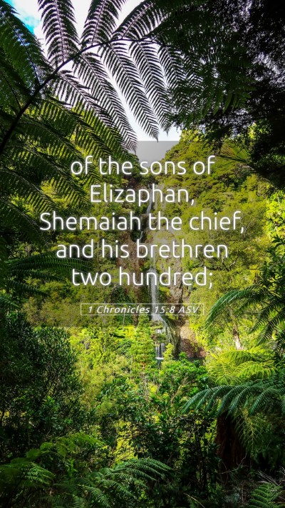 Picture 05 - 1 Chronicles 15:8 ASV Mobile Phone Wallpaper - of the sons of Elizaphan, Shemaiah the chief, and - Mobile Bible Verse Wallpaper
