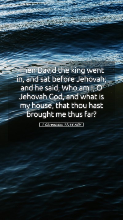 Picture 05 - 1 Chronicles 17:16 ASV Mobile Phone Wallpaper - Then David the king went in, and sat before - Mobile Bible Verse Wallpaper