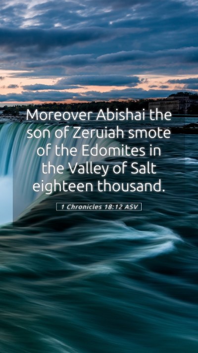 Picture 05 - 1 Chronicles 18:12 ASV Mobile Phone Wallpaper - Moreover Abishai the son of Zeruiah smote of the - Mobile Bible Verse Wallpaper