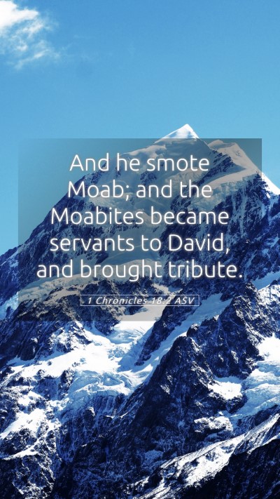 Picture 05 - 1 Chronicles 18:2 ASV Mobile Phone Wallpaper - And he smote Moab; and the Moabites became - Mobile Bible Verse Wallpaper