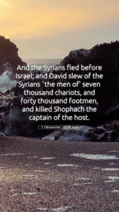 Picture 05 - 1 Chronicles 19:18 ASV Mobile Phone Wallpaper - And the Syrians fled before Israel; and David - Mobile Bible Verse Wallpaper
