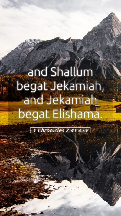 Picture 05 - 1 Chronicles 2:41 ASV Mobile Phone Wallpaper - and Shallum begat Jekamiah, and Jekamiah begat - Mobile Bible Verse Wallpaper