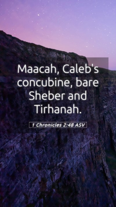 Picture 05 - 1 Chronicles 2:48 ASV Mobile Phone Wallpaper - Maacah, Caleb's concubine, bare Sheber and - Mobile Bible Verse Wallpaper