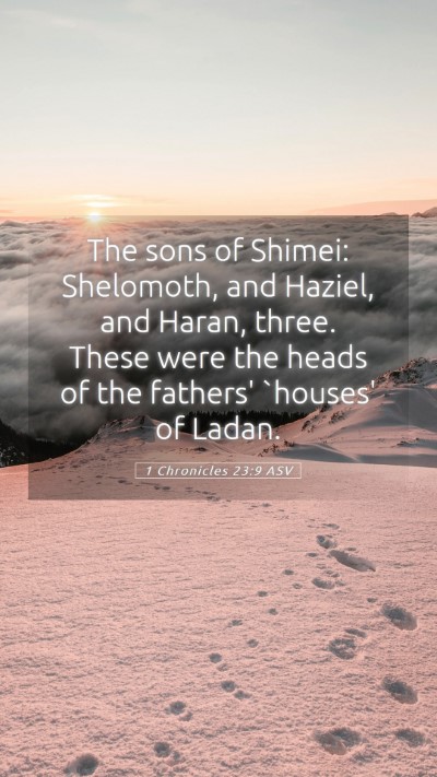 Picture 05 - 1 Chronicles 23:9 ASV Mobile Phone Wallpaper - The sons of Shimei: Shelomoth, and Haziel, and - Mobile Bible Verse Wallpaper