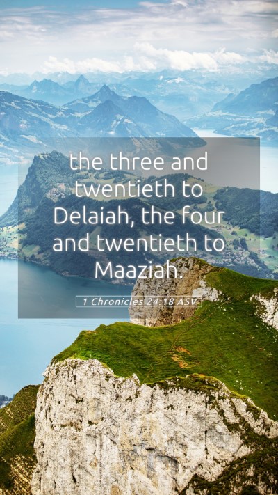 Picture 05 - 1 Chronicles 24:18 ASV Mobile Phone Wallpaper - the three and twentieth to Delaiah, the four and - Mobile Bible Verse Wallpaper