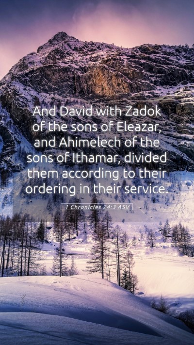 Picture 05 - 1 Chronicles 24:3 ASV Mobile Phone Wallpaper - And David with Zadok of the sons of Eleazar, and - Mobile Bible Verse Wallpaper