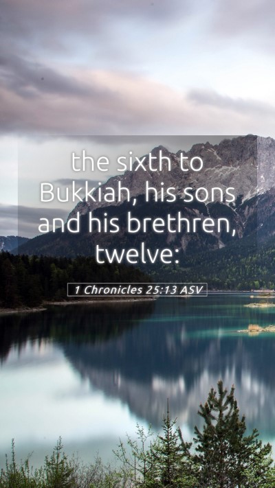 Picture 05 - 1 Chronicles 25:13 ASV Mobile Phone Wallpaper - the sixth to Bukkiah, his sons and his brethren, - Mobile Bible Verse Wallpaper