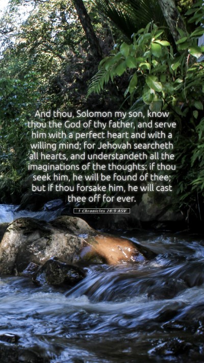 Picture 05 - 1 Chronicles 28:9 ASV Mobile Phone Wallpaper - And thou, Solomon my son, know thou the God of - Mobile Bible Verse Wallpaper