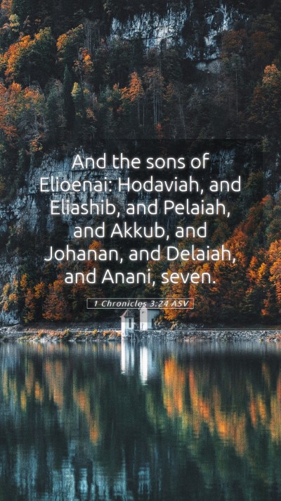 Picture 05 - 1 Chronicles 3:24 ASV Mobile Phone Wallpaper - And the sons of Elioenai: Hodaviah, and Eliashib, - Mobile Bible Verse Wallpaper