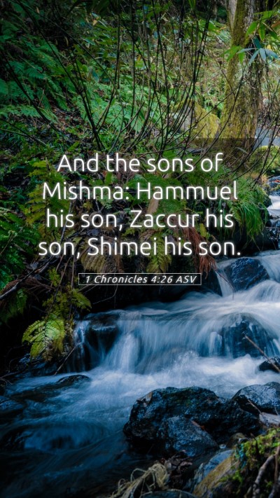 Picture 05 - 1 Chronicles 4:26 ASV Mobile Phone Wallpaper - And the sons of Mishma: Hammuel his son, Zaccur - Mobile Bible Verse Wallpaper