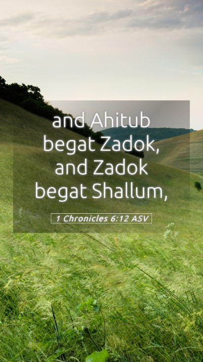 Picture 05 - 1 Chronicles 6:12 ASV Mobile Phone Wallpaper - and Ahitub begat Zadok, and Zadok begat - Mobile Bible Verse Wallpaper