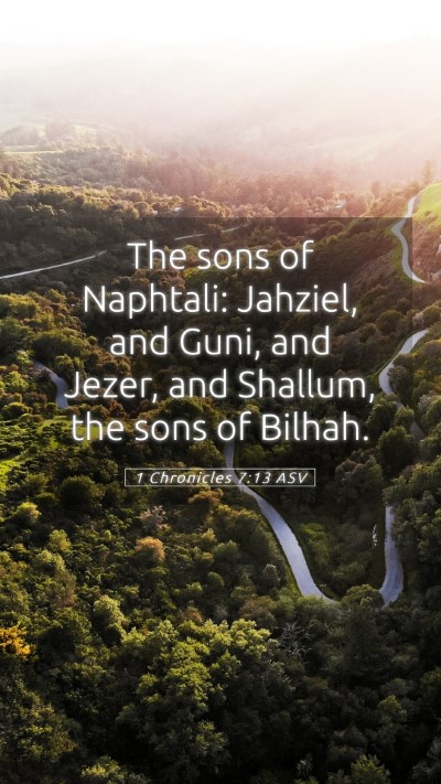 Picture 05 - 1 Chronicles 7:13 ASV Mobile Phone Wallpaper - The sons of Naphtali: Jahziel, and Guni, and - Mobile Bible Verse Wallpaper