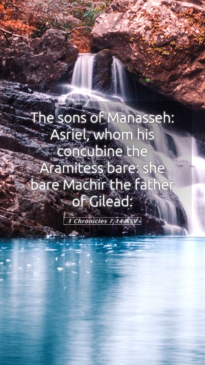 Picture 05 - 1 Chronicles 7:14 ASV Mobile Phone Wallpaper - The sons of Manasseh: Asriel, whom his concubine - Mobile Bible Verse Wallpaper