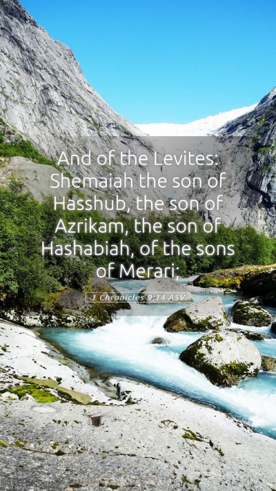 Picture 05 - 1 Chronicles 9:14 ASV Mobile Phone Wallpaper - And of the Levites: Shemaiah the son of Hasshub, - Mobile Bible Verse Wallpaper