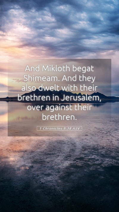 Picture 05 - 1 Chronicles 9:38 ASV Mobile Phone Wallpaper - And Mikloth begat Shimeam. And they also dwelt - Mobile Bible Verse Wallpaper