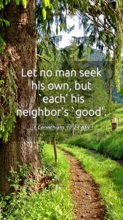 Picture 05 - 1 Corinthians 10:24 ASV Mobile Phone Wallpaper - Let no man seek his own, but `each' his - Mobile Bible Verse Wallpaper