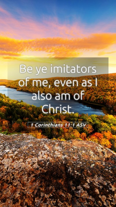Picture 05 - 1 Corinthians 11:1 ASV Mobile Phone Wallpaper - Be ye imitators of me, even as I also am of - Mobile Bible Verse Wallpaper