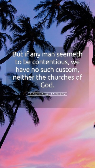 Picture 05 - 1 Corinthians 11:16 ASV Mobile Phone Wallpaper - But if any man seemeth to be contentious, we have - Mobile Bible Verse Wallpaper