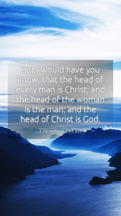 Picture 05 - 1 Corinthians 11:3 ASV Mobile Phone Wallpaper - But I would have you know, that the head of every - Mobile Bible Verse Wallpaper