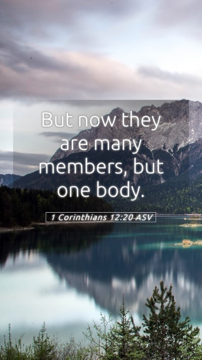 Picture 05 - 1 Corinthians 12:20 ASV Mobile Phone Wallpaper - But now they are many members, but one - Mobile Bible Verse Wallpaper