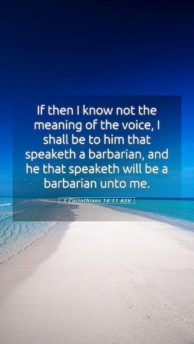 Picture 05 - 1 Corinthians 14:11 ASV Mobile Phone Wallpaper - If then I know not the meaning of the voice, I - Mobile Bible Verse Wallpaper
