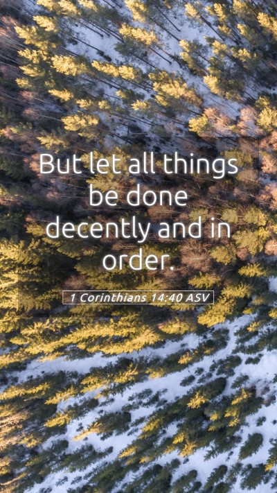 Picture 05 - 1 Corinthians 14:40 ASV Mobile Phone Wallpaper - But let all things be done decently and in - Mobile Bible Verse Wallpaper