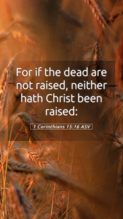 Picture 05 - 1 Corinthians 15:16 ASV Mobile Phone Wallpaper - For if the dead are not raised, neither hath - Mobile Bible Verse Wallpaper
