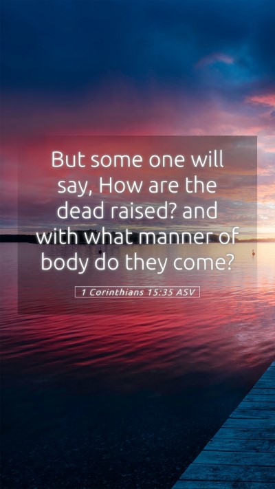 Picture 05 - 1 Corinthians 15:35 ASV Mobile Phone Wallpaper - But some one will say, How are the dead raised? - Mobile Bible Verse Wallpaper
