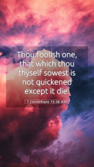 Picture 05 - 1 Corinthians 15:36 ASV Mobile Phone Wallpaper - Thou foolish one, that which thou thyself sowest - Mobile Bible Verse Wallpaper