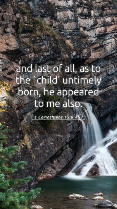 Picture 05 - 1 Corinthians 15:8 ASV Mobile Phone Wallpaper - and last of all, as to the `child' untimely born, - Mobile Bible Verse Wallpaper