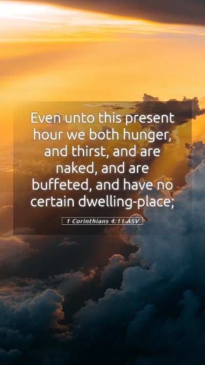 Picture 05 - 1 Corinthians 4:11 ASV Mobile Phone Wallpaper - Even unto this present hour we both hunger, and - Mobile Bible Verse Wallpaper