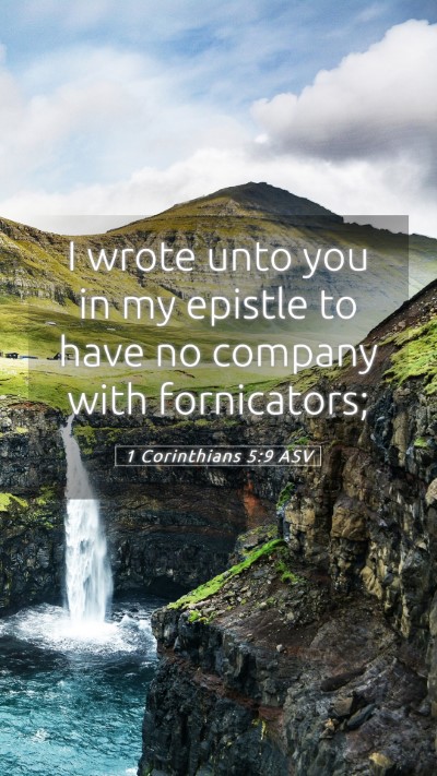Picture 05 - 1 Corinthians 5:9 ASV Mobile Phone Wallpaper - I wrote unto you in my epistle to have no company - Mobile Bible Verse Wallpaper