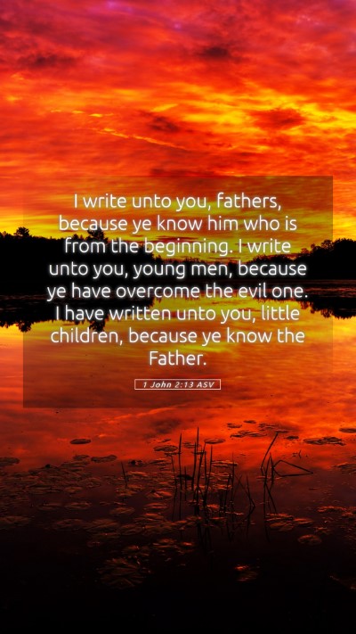 Picture 05 - 1 John 2:13 ASV Mobile Phone Wallpaper - I write unto you, fathers, because ye know him - Mobile Bible Verse Wallpaper