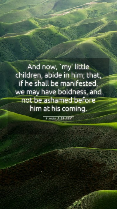 Picture 05 - 1 John 2:28 ASV Mobile Phone Wallpaper - And now, `my' little children, abide in him; - Mobile Bible Verse Wallpaper