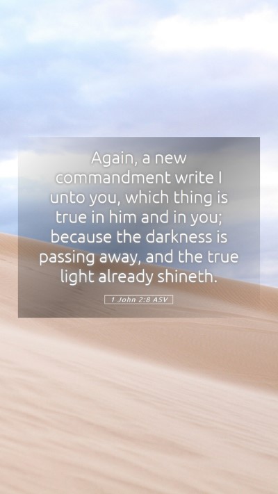 Picture 05 - 1 John 2:8 ASV Mobile Phone Wallpaper - Again, a new commandment write I unto you, which - Mobile Bible Verse Wallpaper