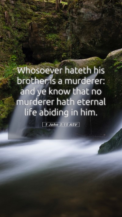 Picture 05 - 1 John 3:15 ASV Mobile Phone Wallpaper - Whosoever hateth his brother is a murderer: and - Mobile Bible Verse Wallpaper