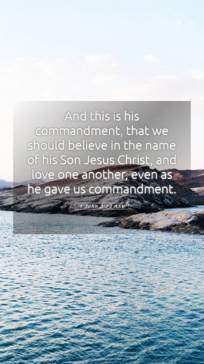 Picture 05 - 1 John 3:23 ASV Mobile Phone Wallpaper - And this is his commandment, that we should - Mobile Bible Verse Wallpaper