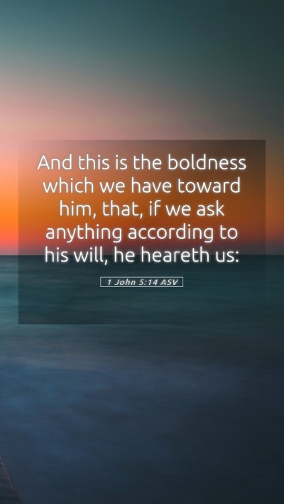 Picture 05 - 1 John 5:14 ASV Mobile Phone Wallpaper - And this is the boldness which we have toward - Mobile Bible Verse Wallpaper