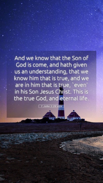 Picture 05 - 1 John 5:20 ASV Mobile Phone Wallpaper - And we know that the Son of God is come, and hath - Mobile Bible Verse Wallpaper