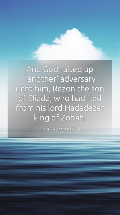 Picture 05 - 1 Kings 11:23 ASV Mobile Phone Wallpaper - And God raised up `another' adversary unto him, - Mobile Bible Verse Wallpaper