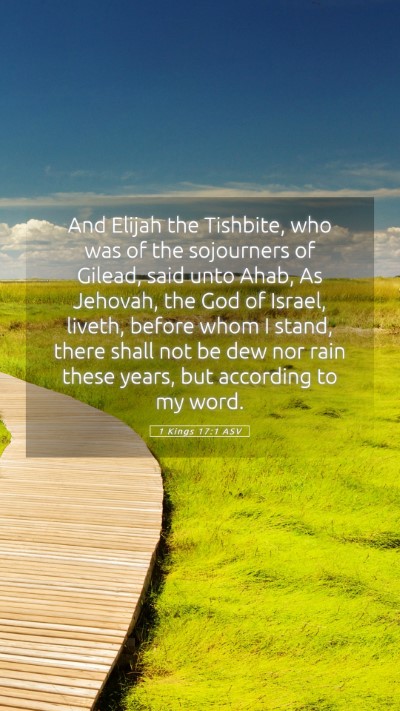 Picture 05 - 1 Kings 17:1 ASV Mobile Phone Wallpaper - And Elijah the Tishbite, who was of the - Mobile Bible Verse Wallpaper