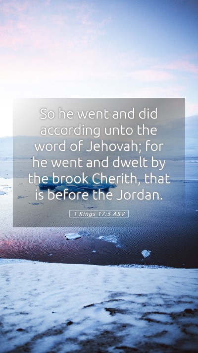 Picture 05 - 1 Kings 17:5 ASV Mobile Phone Wallpaper - So he went and did according unto the word of - Mobile Bible Verse Wallpaper