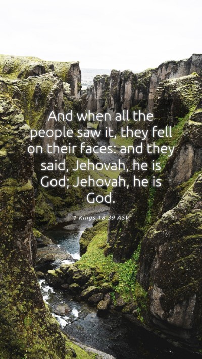 Picture 05 - 1 Kings 18:39 ASV Mobile Phone Wallpaper - And when all the people saw it, they fell on - Mobile Bible Verse Wallpaper