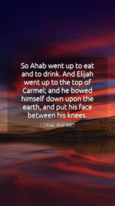 Picture 05 - 1 Kings 18:42 ASV Mobile Phone Wallpaper - So Ahab went up to eat and to drink. And Elijah - Mobile Bible Verse Wallpaper