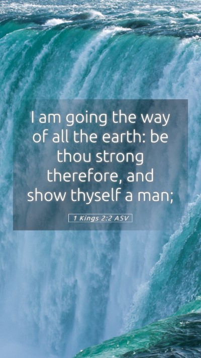 Picture 05 - 1 Kings 2:2 ASV Mobile Phone Wallpaper - I am going the way of all the earth: be thou - Mobile Bible Verse Wallpaper